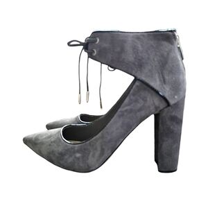 Marc Fisher Gray Sued Lace Up Heels